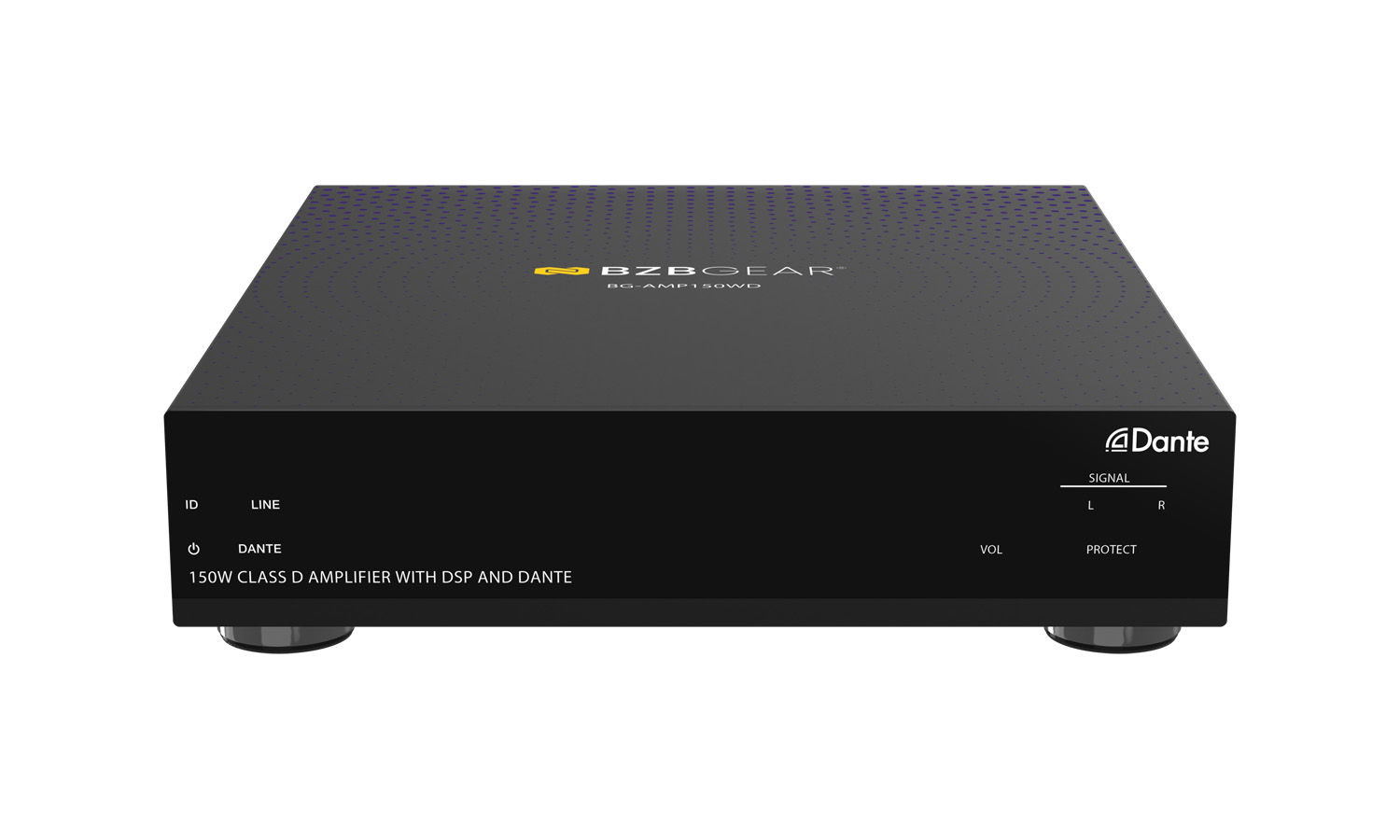 150W Class D Amplifier/Digital Signal Processor with Dante RS-232/LAN and Web GUI Control