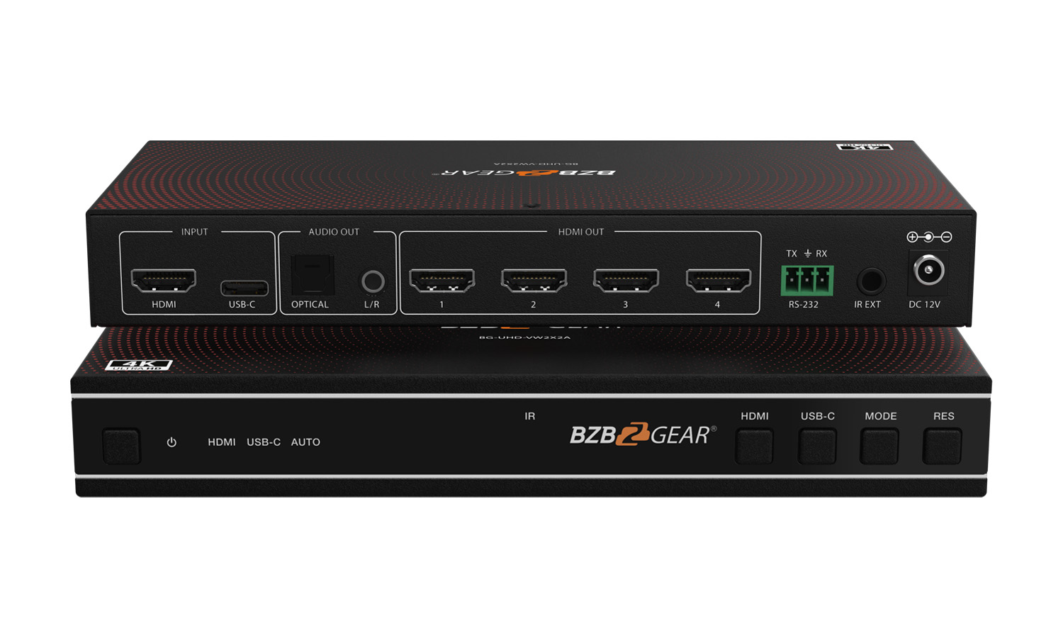 2x2 4K UHD HDMI/USB-C Switcher and Video Wall Controller with Audio De-embedding